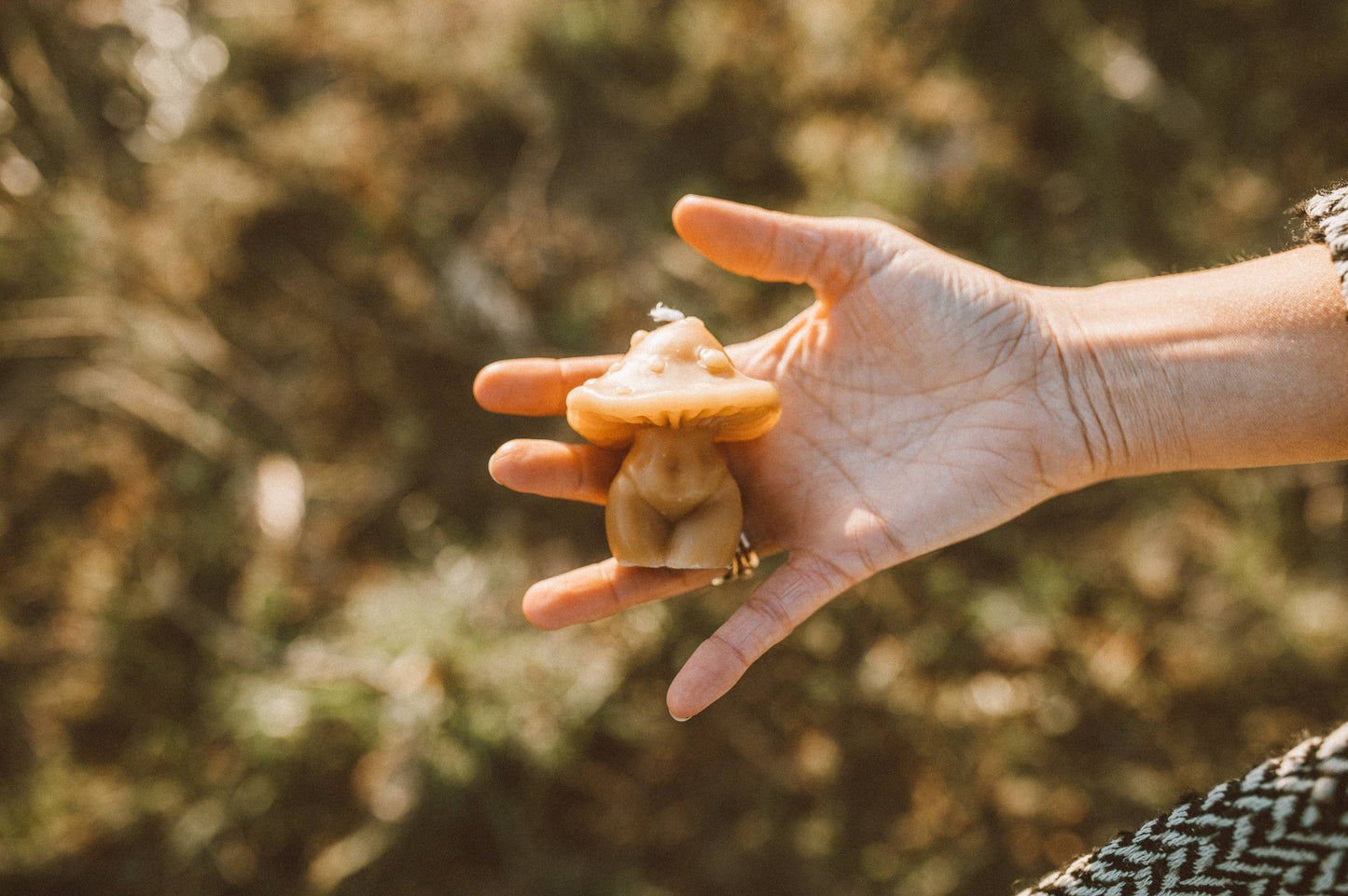Curvy Mushroom Beeswax Candle