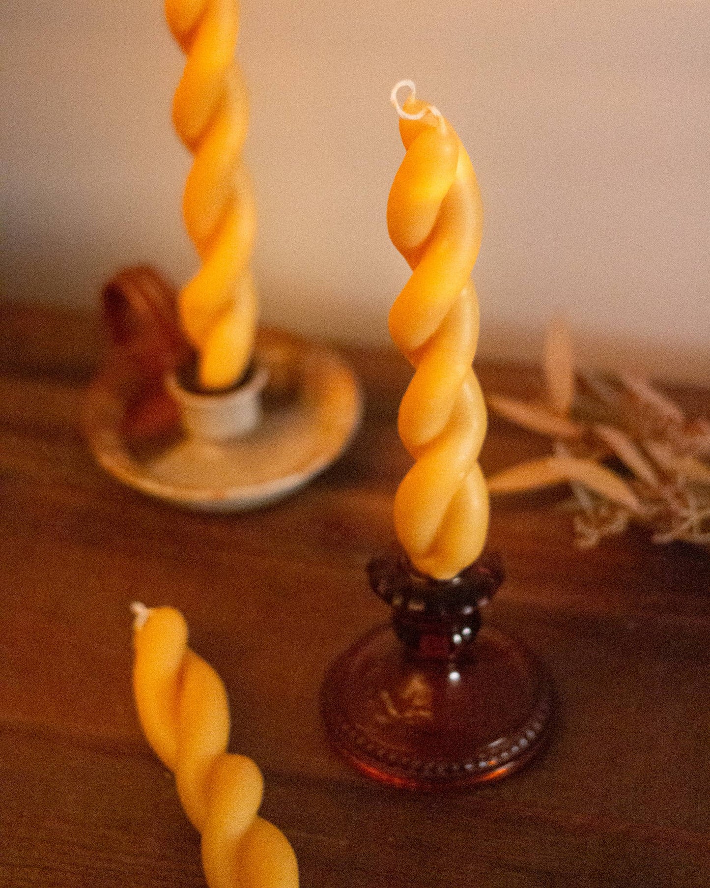 Twisted Sister Hand Dipped Beeswax Candle