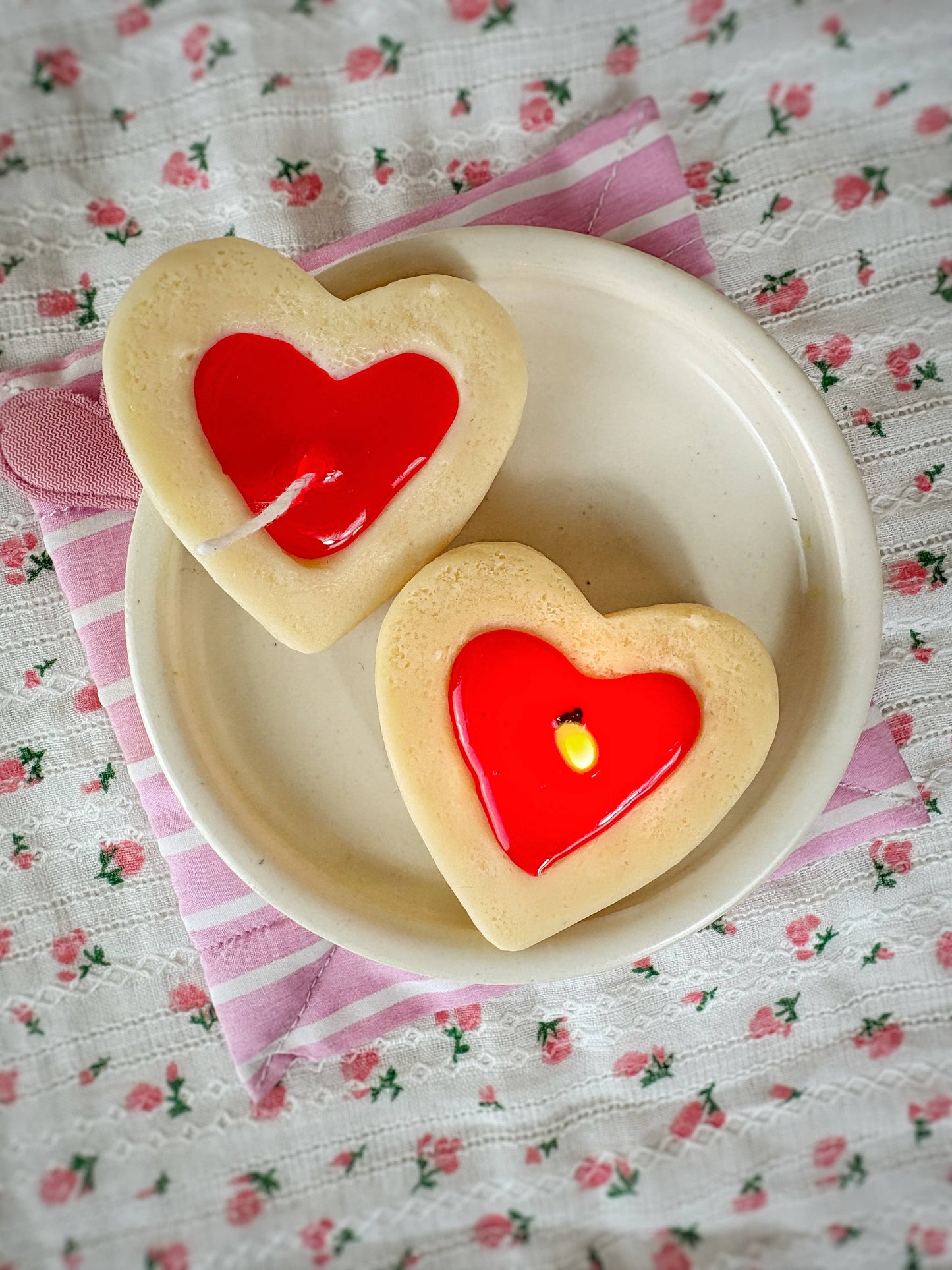 Heart Cookie Candles (Set of 2)