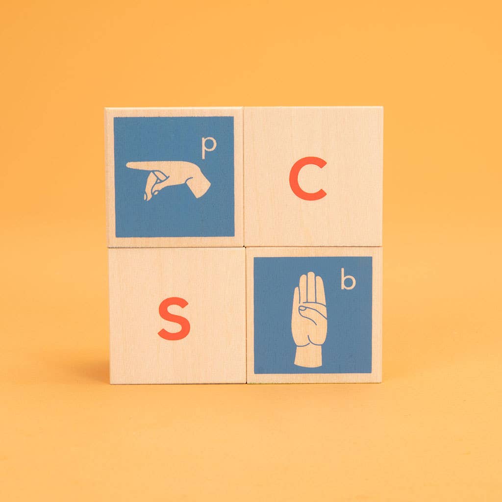 American Sign Language Wood Blocks