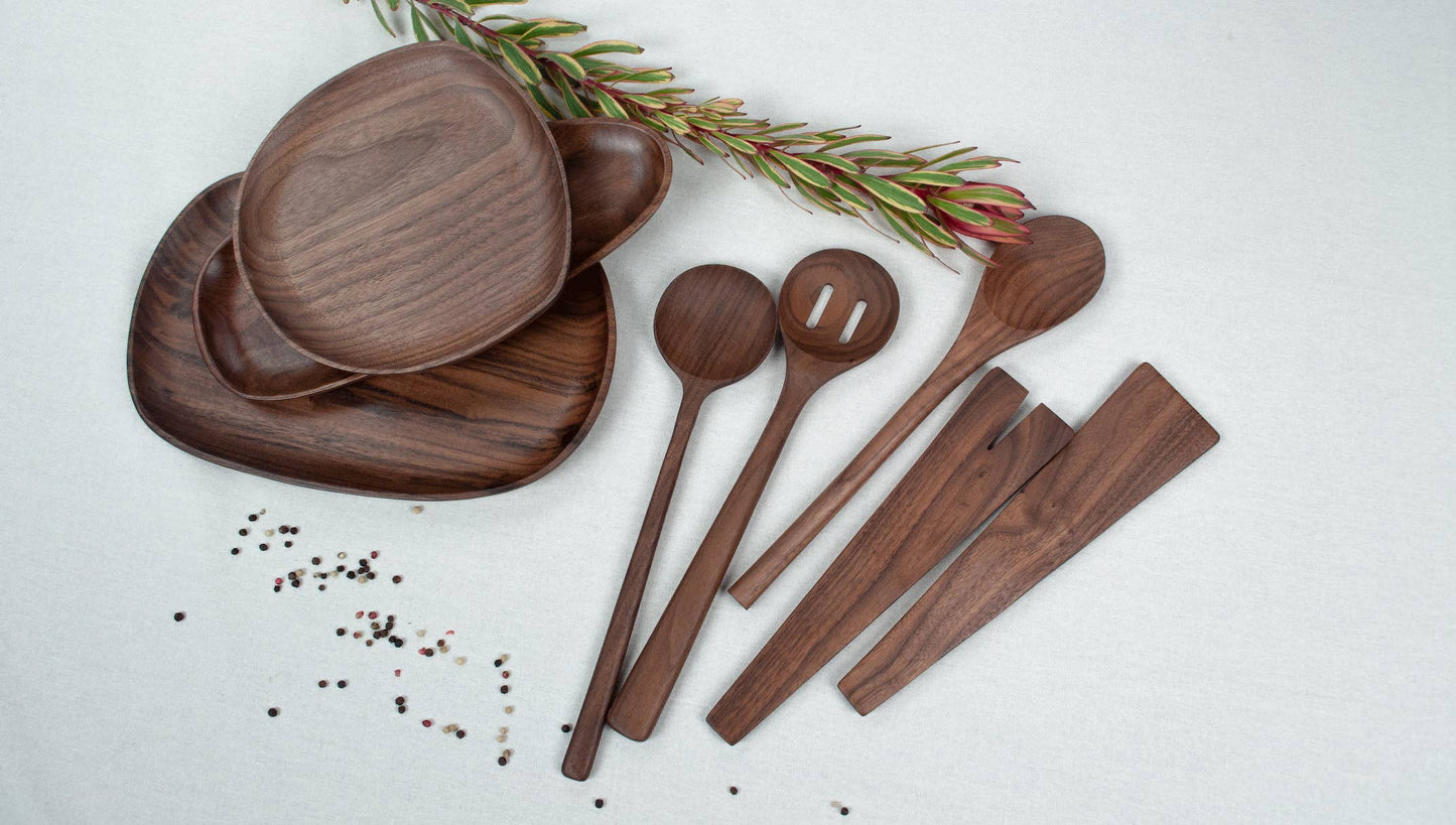 Wooden Walnut Slotted Spoon