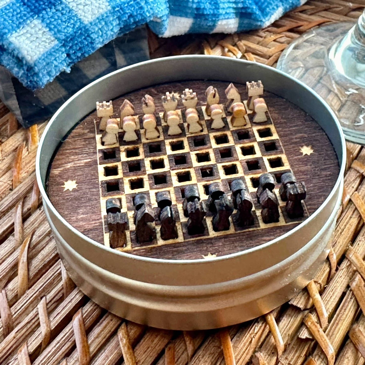 Chess Round Game Tin