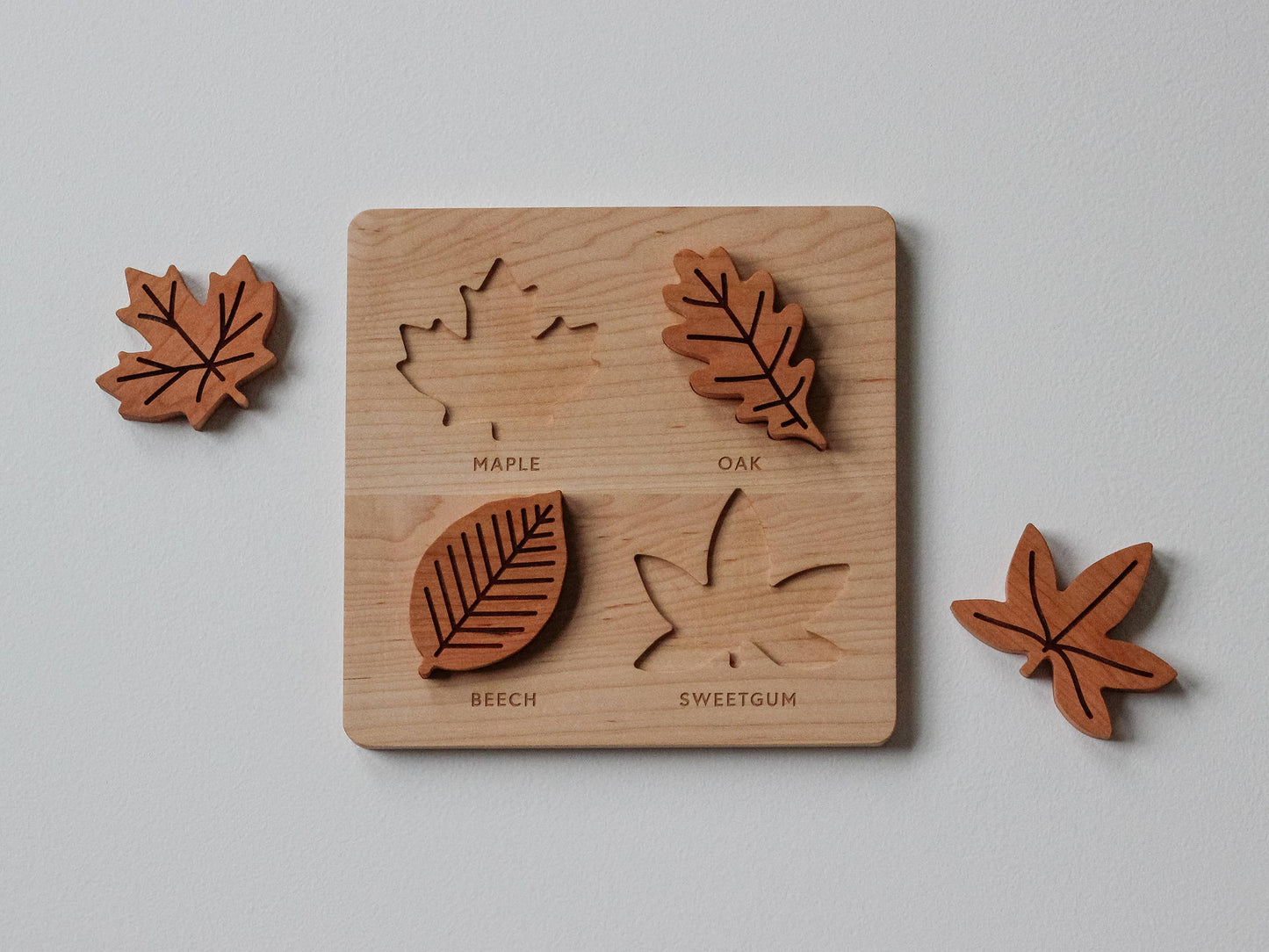 Solid Wood Leaf Puzzle