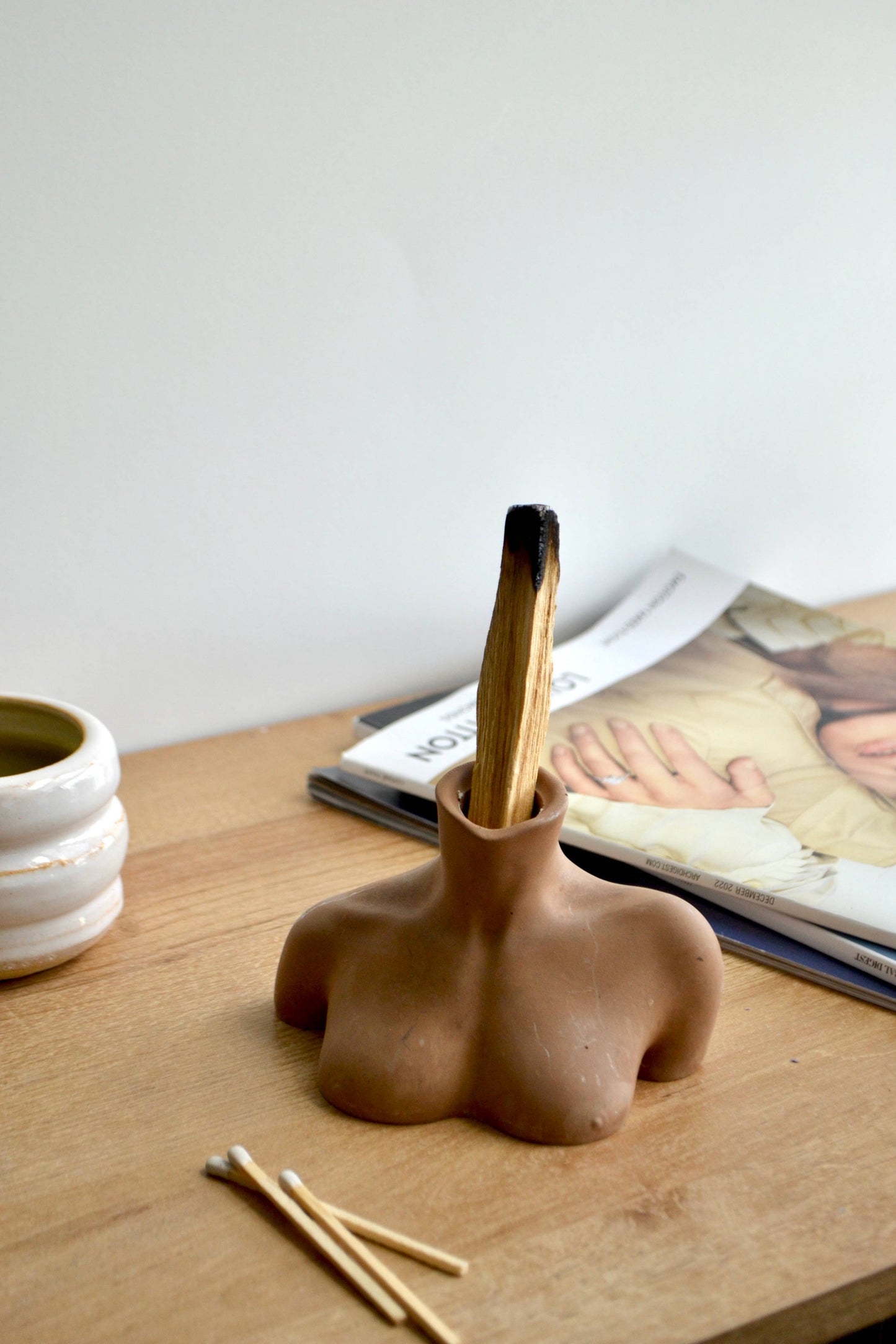 Female Torso Taper Candle / Palo Santos Holder