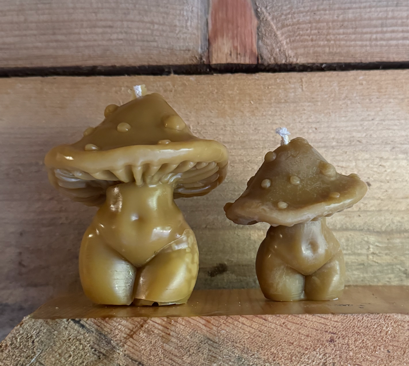 Curvy Mushroom Beeswax Candle