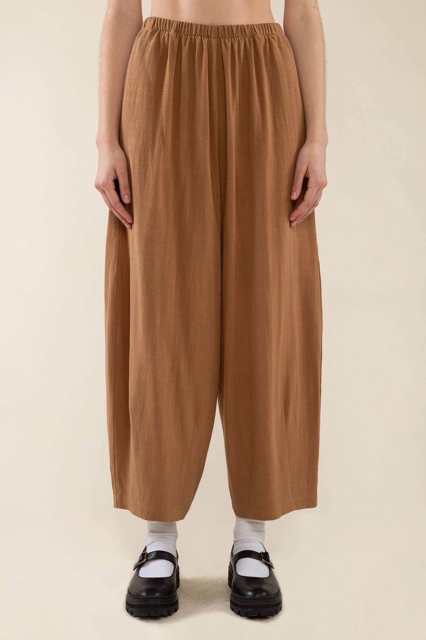 Mid Rise Linen Lantern Pant