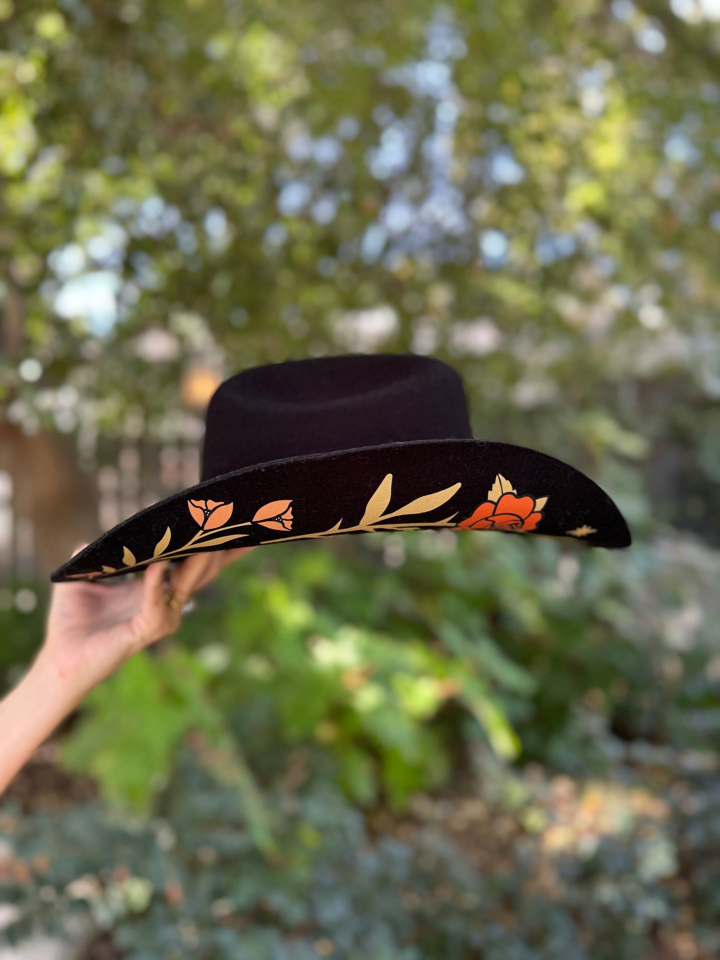 Roses Black Cowboy Western Hat