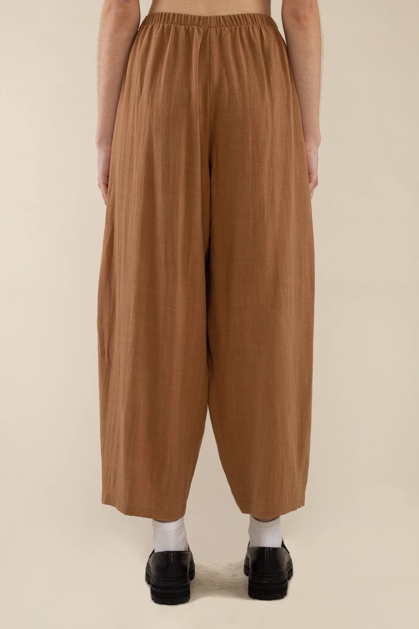 Mid Rise Linen Lantern Pant