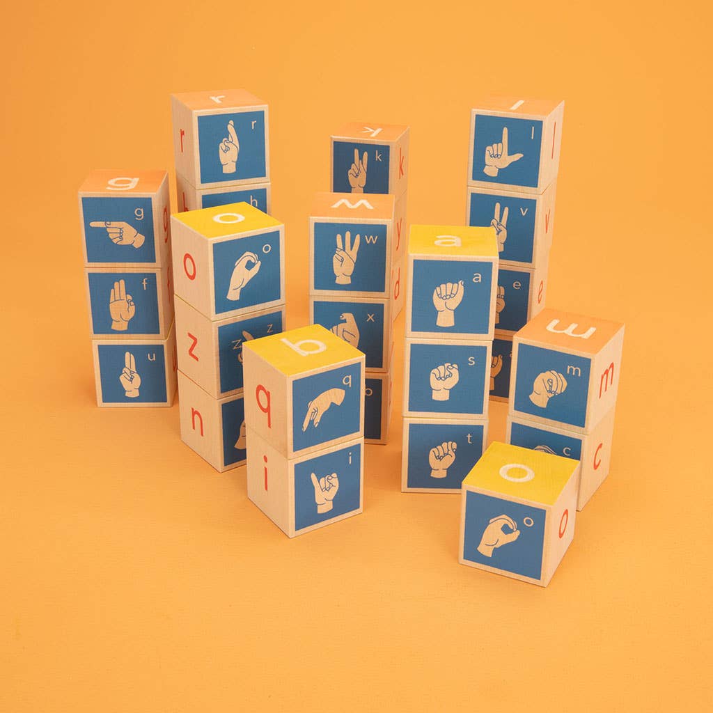 American Sign Language Wood Blocks