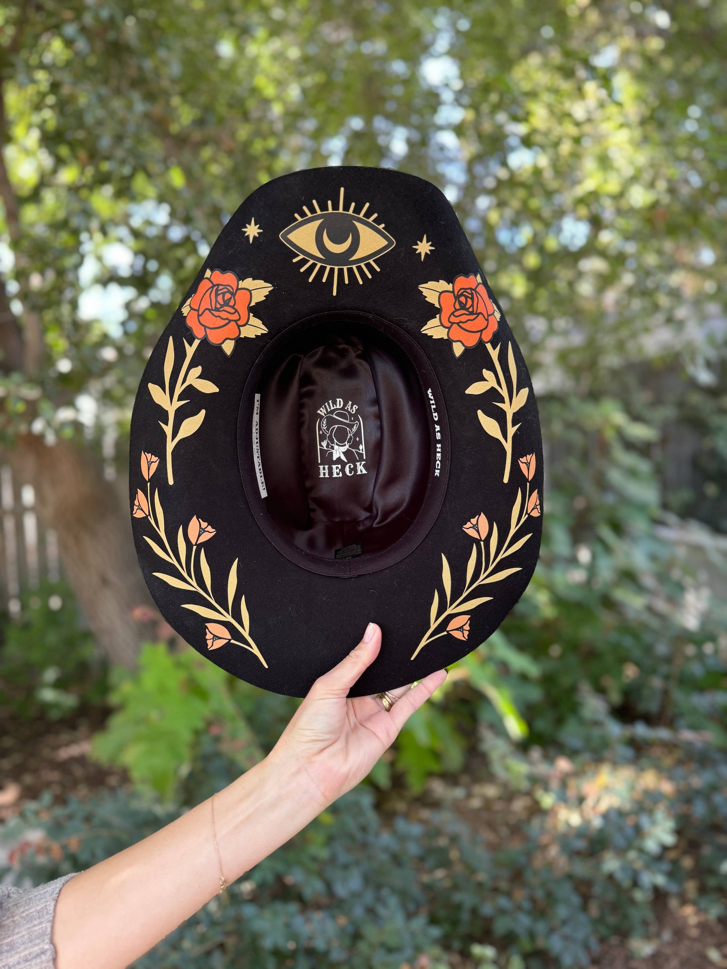 Roses Black Cowboy Western Hat