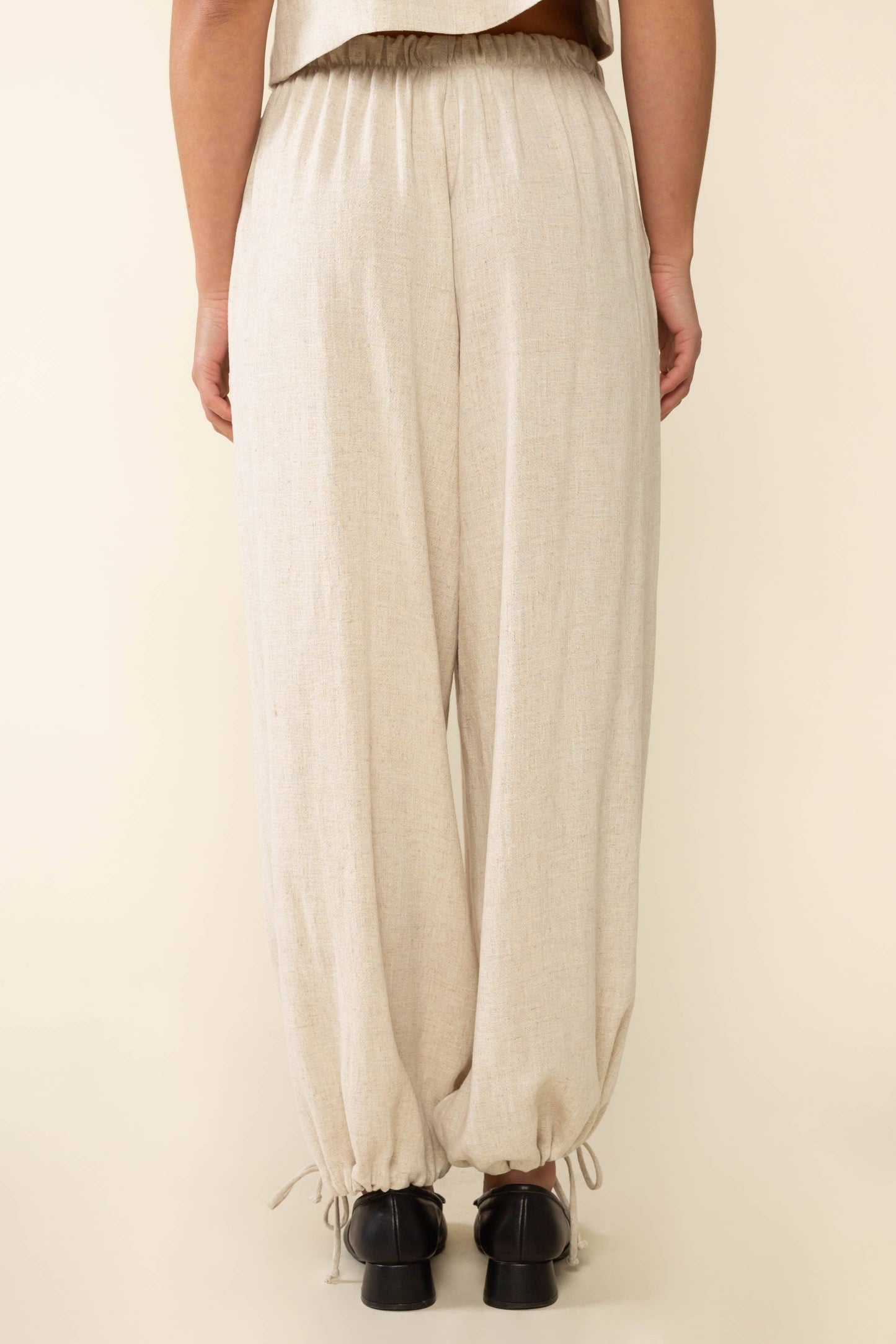 Linen Pant with Drawstring Hem