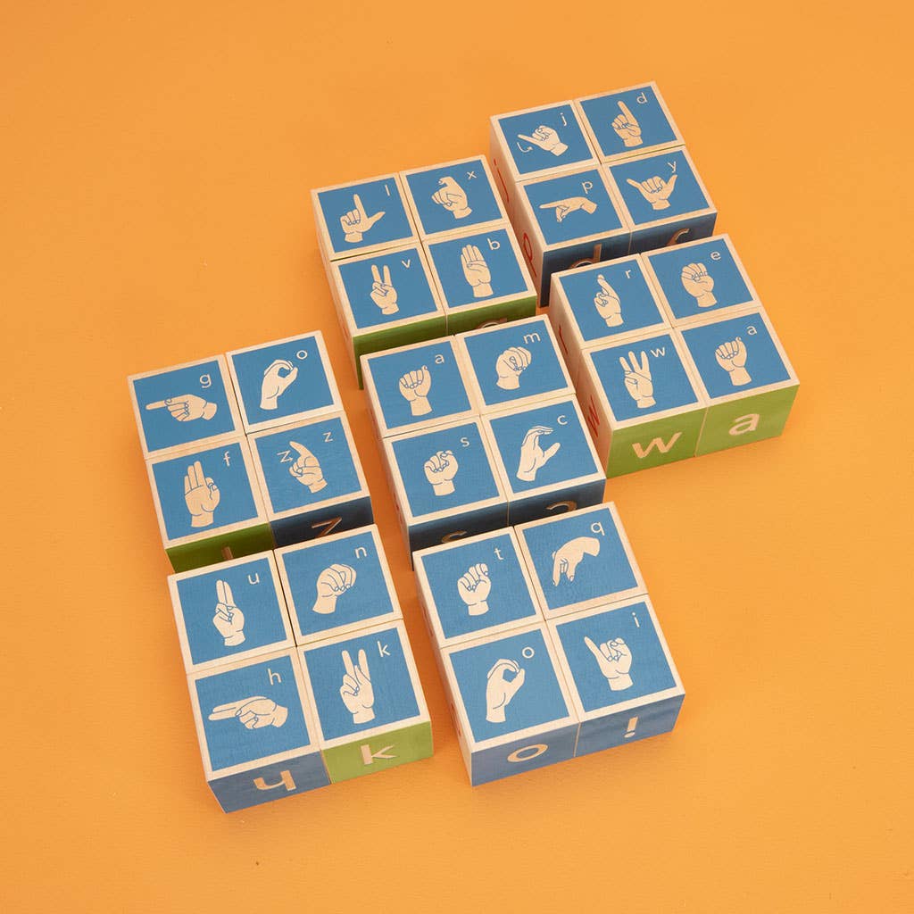 American Sign Language Wood Blocks