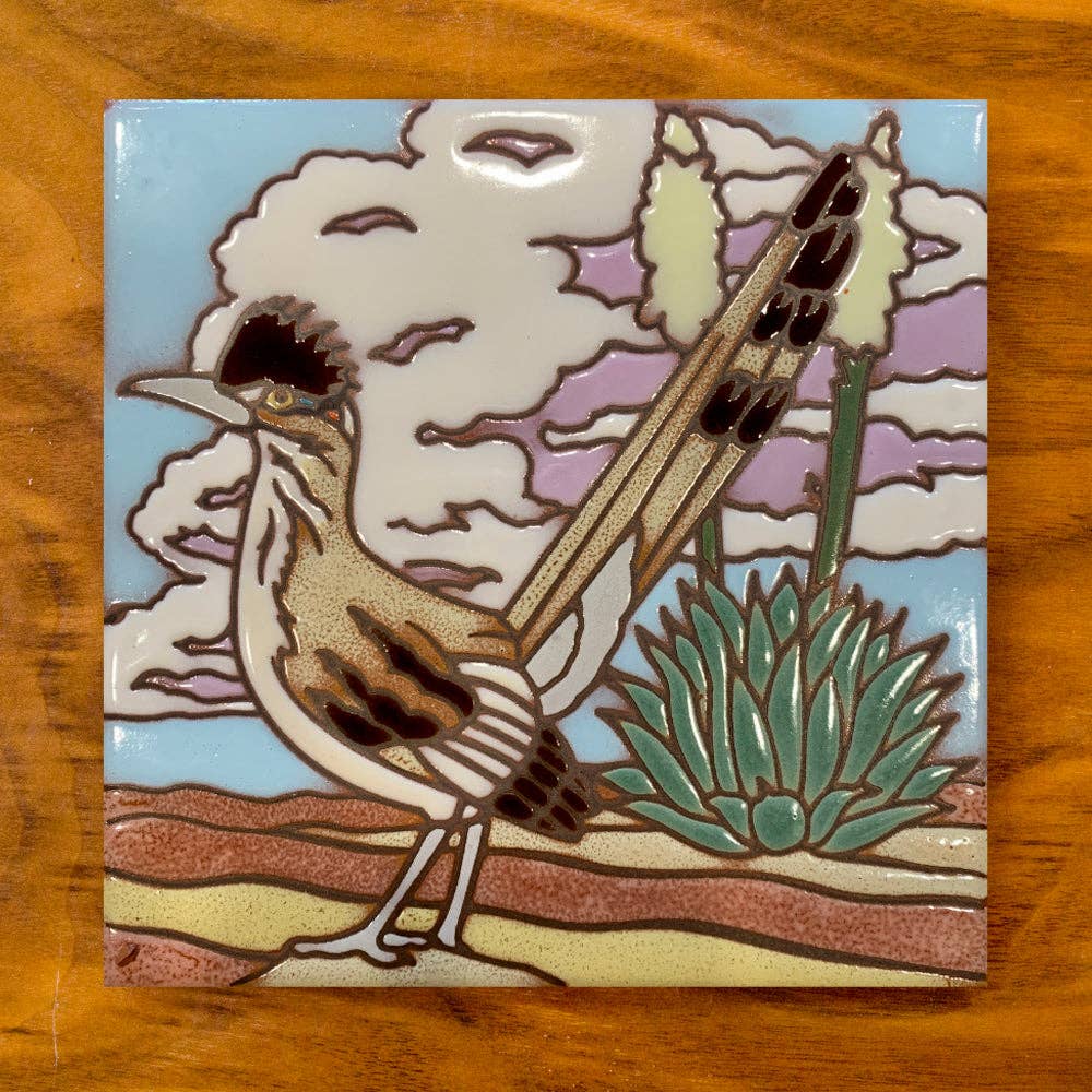 Roadrunner Hand Glazed Trivet