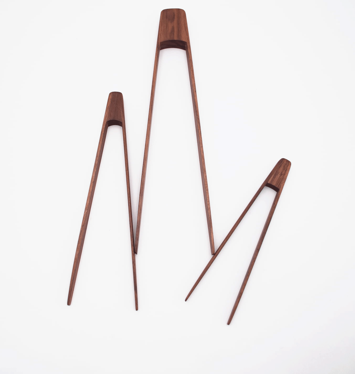 Wood Kitchen Tongs - Walnut