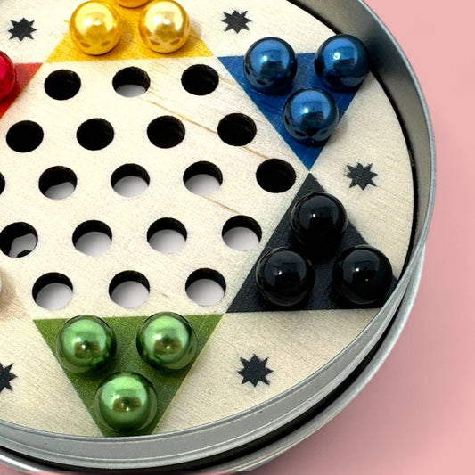 Chinese Checkers Round Game Tin