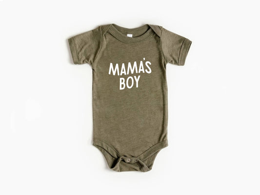 Mama's Boy Modern Baby Bodysuit
• Olive Green Outfit