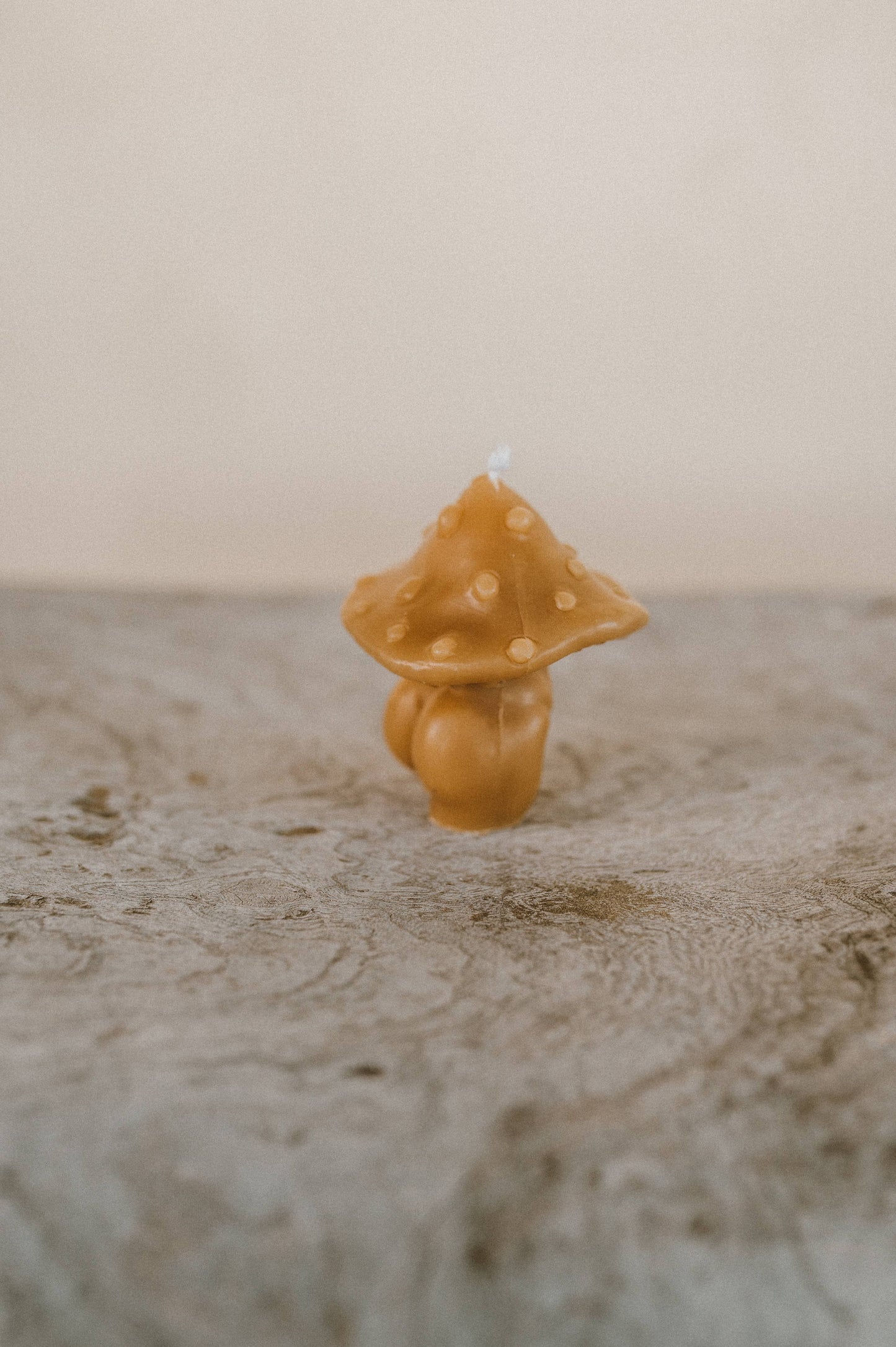 Curvy Mushroom Beeswax Candle