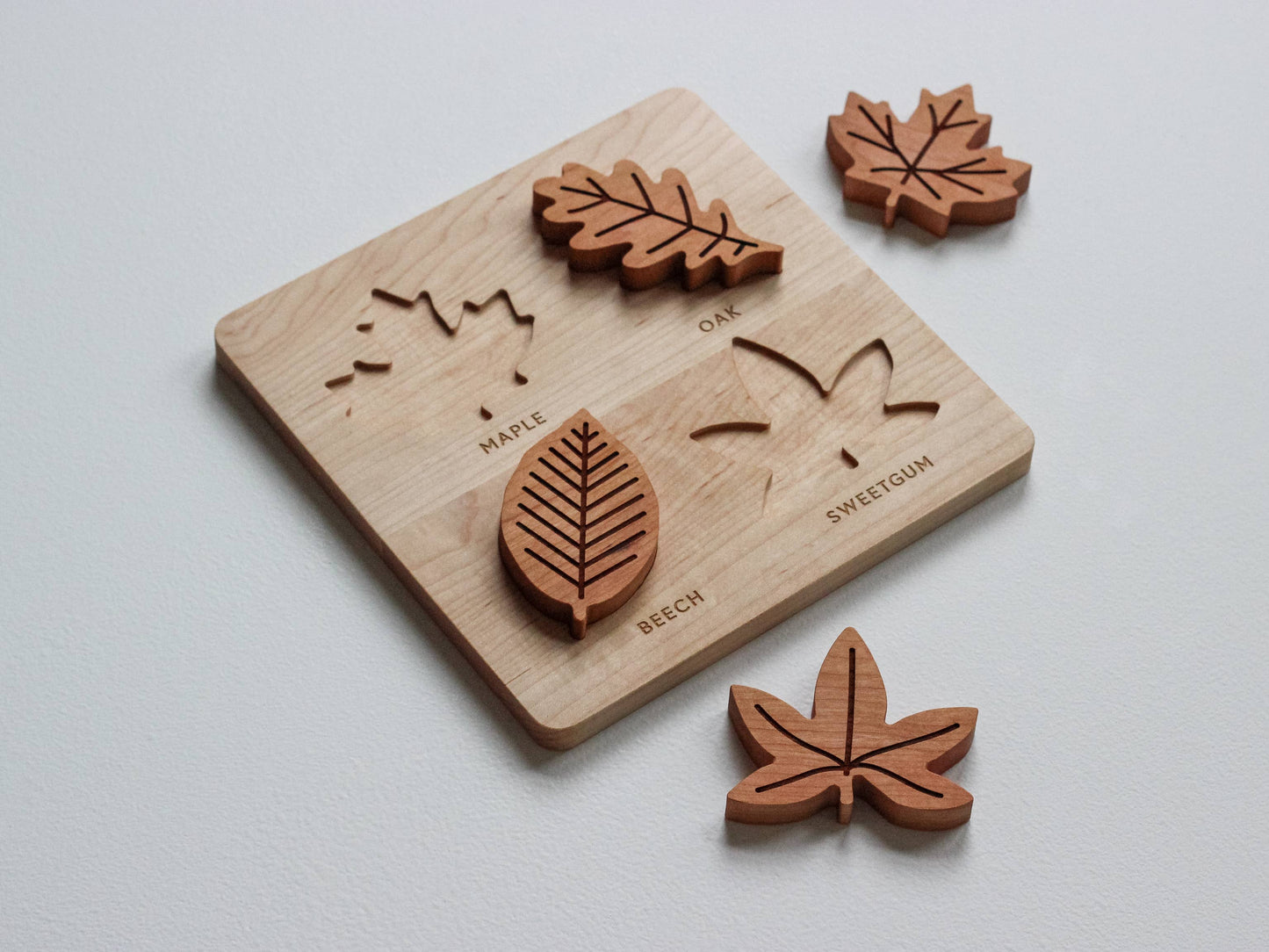 Solid Wood Leaf Puzzle