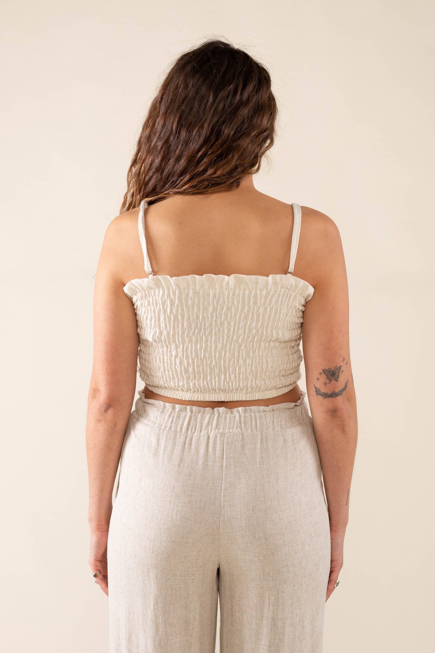 Linen Crop Bandeau Top